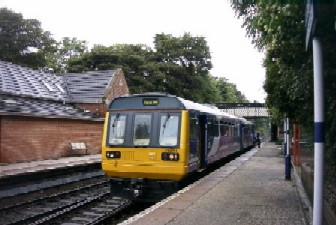 Marple train at Woodley station
